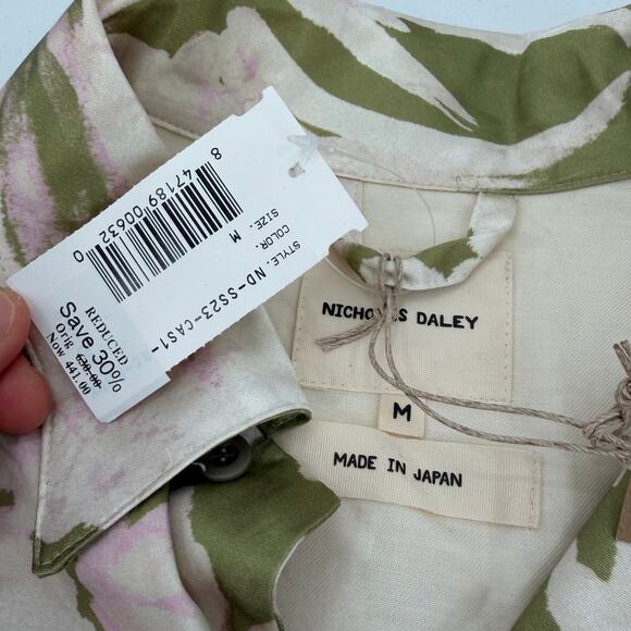 NWT Nicholas Daley Green Calypso Aloha Short Sleeve Shirt Men's Size MEDIUM - Picture 5 of 12